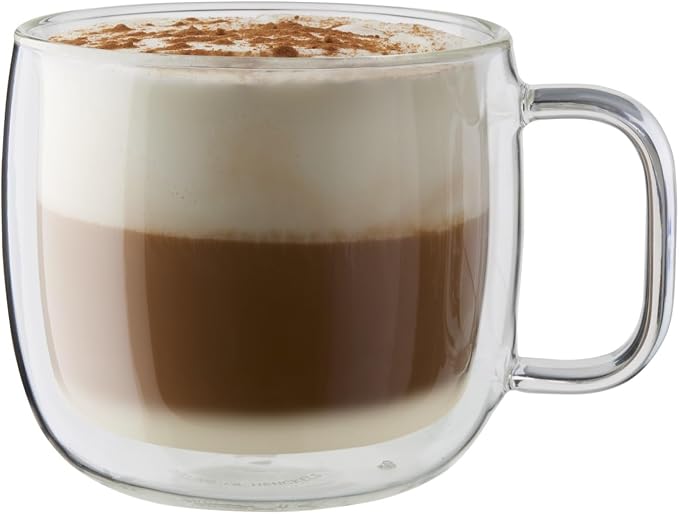 ZWILLING Sorrento Plus 2-pc Double-Wall Glass Cappuccino Mug Set,15-oz, 450ml