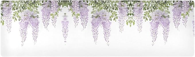 Trivet Table Runner 40 Inches Long Purple Lavender Flowers Heat Resistant Hot Pad Multi Purpose Mat for Hot Pots Pans Kitchen Countertops
