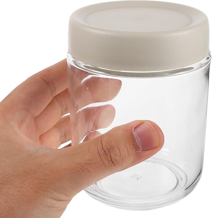 OSALADI 6pcs 500ml Airtight Glass Jars with Sealed Lids, Reusable Food Storage Containers for Coffee, Nuts, Spices, Yogurt, and Meal Prep in Kitchen