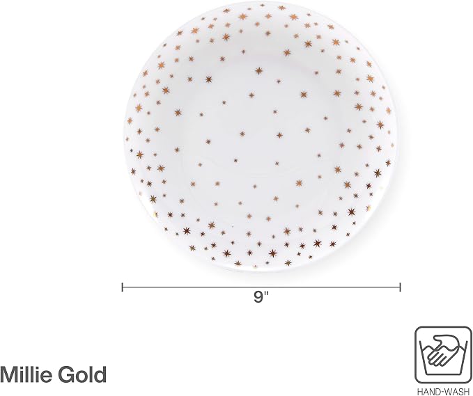 Mikasa Millie Gold Metallic Set of 4 Salad Plates, 9 Inch