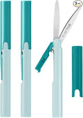 Plus Pen Style Compact Twiggy Scissors with Cover, 3-Pack Turquoise