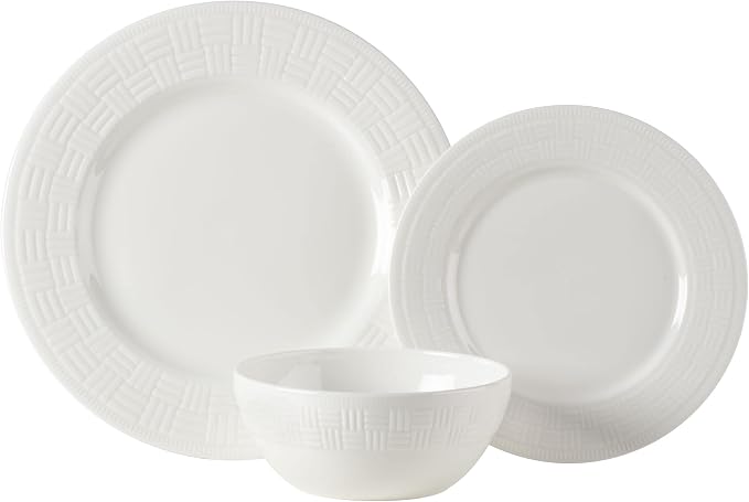 Mikasa Ashlyn Vegan Bone China Chip Resistant 12 Piece Dinnerware Set, Service for 4