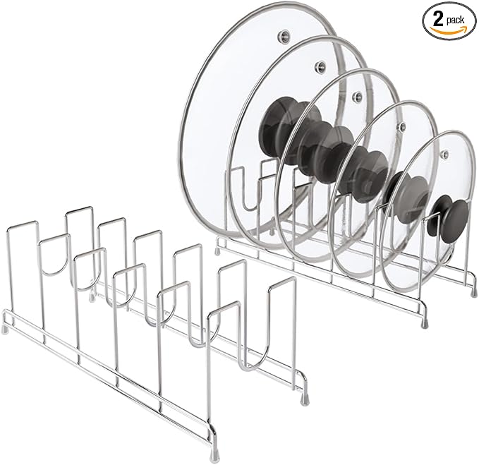 YQh 2 pack, pot cover rack, cutting board rack, kitchen cabinet or counter baking tray storage box, suitable for baking tray, cutting board, Frying pan, tray, reusable containers and covers