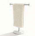 Hand Towel Holder, NEWRAIN Countertop Hand Towel Holder Stand, Stainless Steel Free Standing Hand Towel Rack with Heavy Base, for Bathroom Kitchen & Counter top, Brushed Nickel