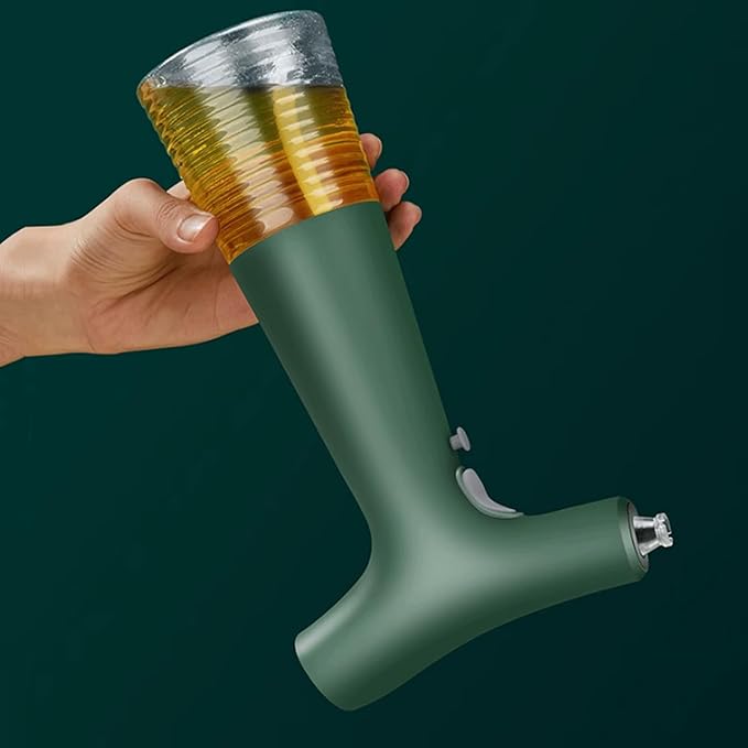 KRILLIQ Oil Can Electric Oil Sprayer Spray Magic Weapon USB Charge Edible Oil Bottle Columnar Mist Spray Oil Can for Air Fryer for Liquid Condiment, Green
