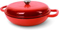 Enameled Cast Iron Dutch Oven, 3.8 Quart Dutch Oven Pot with Lid, Non Stick Cast Iron Pot, Round Oven Safe up to 500°F, Use for Marinate, Cook, Bake and Serve – Gradient Red