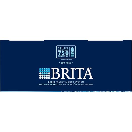 Brita Faucet Mount Water Filter System,Chrome,No-Wait Filtration,Easy Install,Multi-Use Tap Water Filter for Kitchens,Bathrooms & Small Spaces,(Pack of 4)