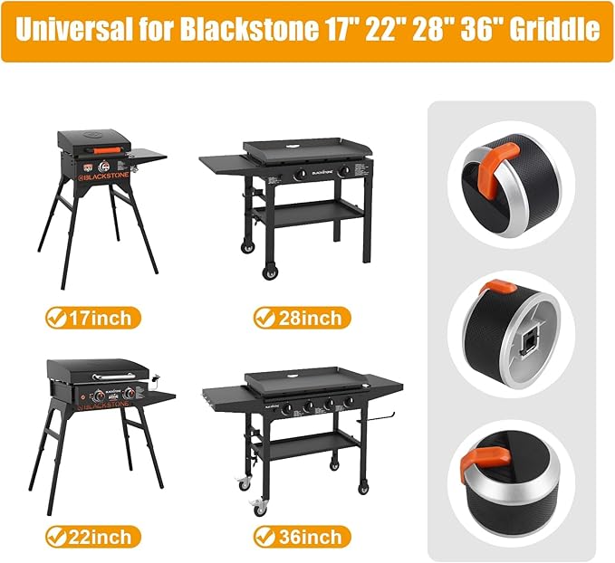 Gas Griddle Grill Orange Knobs Replacement for Blackstone 1666 1517 1554 1825 1836 Gas Griddle Knobs Walmart Knobs, 2 Burner Control Knob for Blackstone 17" 22" 28" 36" Griddle Accessories, 2 Pack