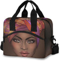 African American Woman Lunch Bag Lunch Bag for Girls Boys Women Men,Insulated and Water-resistant Thermal Cooler Bag with Adjustable Strap for School Office Picnic