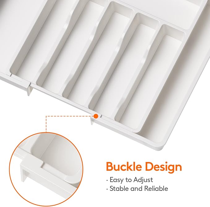 Lifewit Silverware Drawer Organizer, Expandable Utensil Tray for Kitchen, Adjustable Flatware and Cutlery Holder