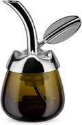 Alessi "Fior d'olio" Pourer For Olive Oil Bottle in 18/10 Stainless Steel Mirror Polished And Thermoplastic Resin With Taster in Glass, Silver