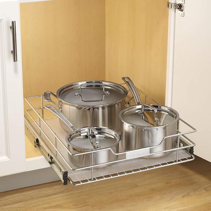 CUISINART 17" Sliding Cabinet Organizer, Chrome Finish