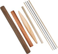 8 PCS Pasta Rolling Pins Set, Multiple Sizes Wood and Stainless Steel Non-Stick Pizza Roller Professional Baking Dough Roller for Pastas, Ramen, Tortilla, Bread, Noodles