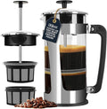 ESPRO Plus P5 French Press Coffee Maker – Patented Double Micro-Filter for Grit Free Brew, Heat-Resistant Thicker Borosilicate Glass Coffee Press – (32 oz)