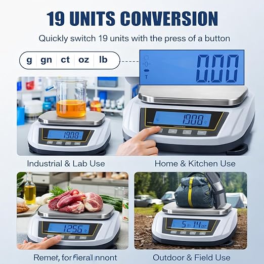 GOYOJO Digital Analytical Balance and Lab Scale, 5000g Capacity, 0.01g Precision, Stainless Steel, Multi-Unit (g/oz/ct/lb) for Jewelry, Kitchen, and Lab – Reliable, Accurate, Easy to Use, Black Panel