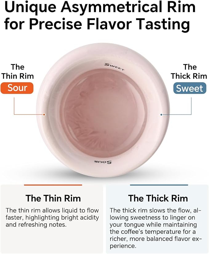 Ceramic Espresso Tasting Cup 4oz Handcrafted Ice Crackle Porcelain Cortado & Macchiato Cup, Asymmetrical Sensory Thick Wall Coffee Mug with Anti-Slip Base, Demitasse Barista Gift, Pink