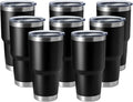 HASLE OUTFITTERS 30oz Stainless Steel Tumbler, Double Wall Vacuum Insulated Travel Mug Tumbler, Durable Insulated Coffee Mug, Gift Box Set (Black, 8)