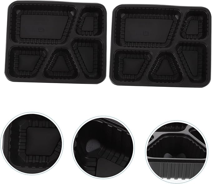Zerodeko Meal Prep Containers Lids Stackable 5 Compartment Food Storage Box Microwave Safe Chinese Food Boxes for Meal Prep Containers