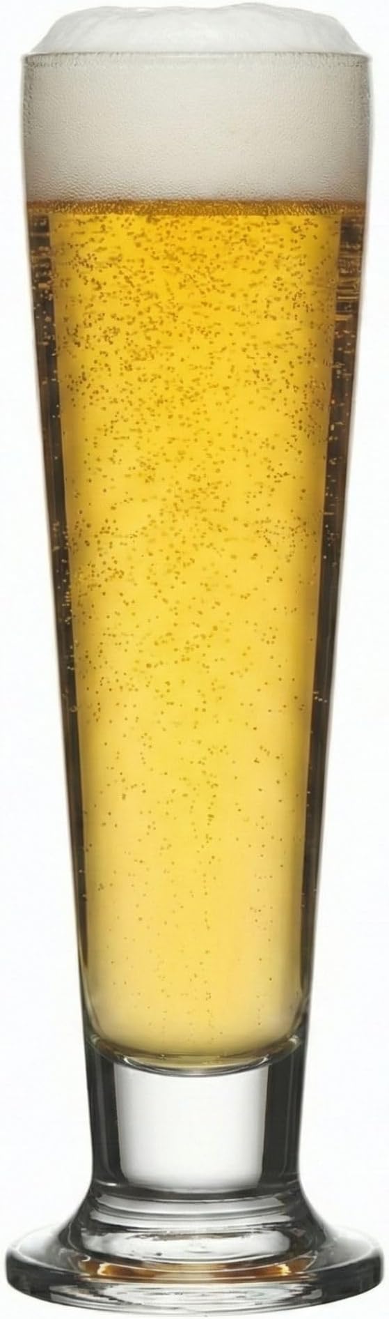 Restaurantware 14 Ounce Tall Beer Glasses Set Of 6 Tall-Footed Pilsner Glasses - Fine-Blown Dishwasher-Safe Clear Glass Beer Glass Set Lead-Free For Beers Ales or Cocktails