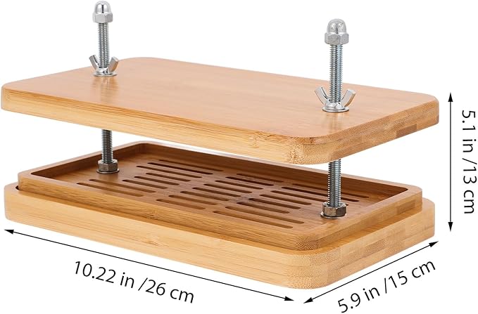 Mikinona Tofu Press with Drip Tray 26x15cm 3-layer Tofu Mold Bean Curd Making Tool Kitchen Food Strainer Preparation