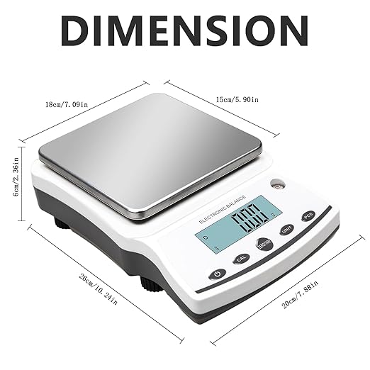 RESHY Lab Scale 5000g x 0.01g, High Precision Digital Analytical Balance with Calibration Weights, 0.01g Accuracy Scientific Gram Scale for Jewelry, Kitchen, Food, Powder, Chemical Use