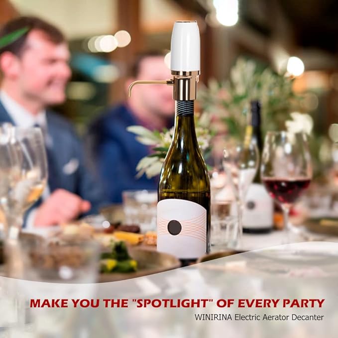 Electric Wine Aerator Dispenser Electric Smart Decanter Professional USB Rechargeable Wine Decanter With Upgraded Adjustable Stainless Steel Telescopic Connecting Tube Wine Gift for Mom Wife…