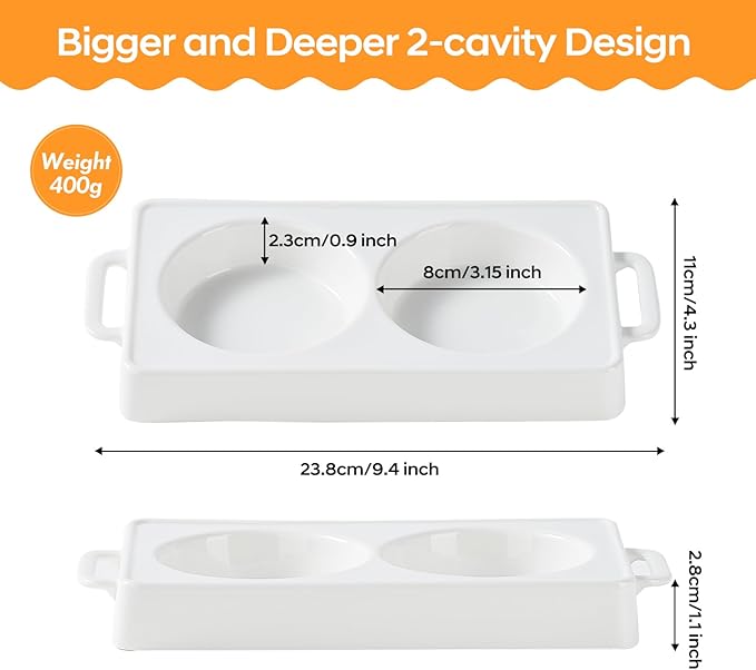 EliteVibe Ceramic Microwave Egg Cooker, Microwave Omelette Maker, BPA-Free Non-Stick Non-Toxic & Heat-Resistant Quick Cooking Egg Maker, Dishwasher Safe（2 PCS）