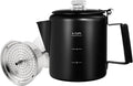 No Coating 6 Cup Percolator Coffee Pot 304 Stainless Steel Moka Pot Stovetop Espresso Maker Italian Greca Cuban Machine 1000ml 33.8oz Suitable for Gas Induction Stovetop Camping Kettle
