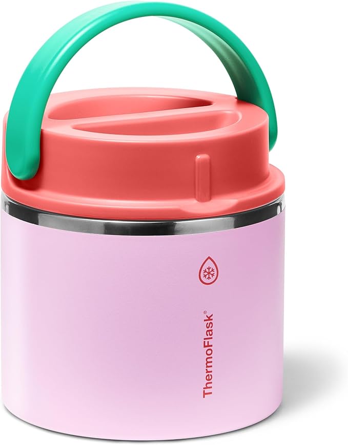 ThermoFlask Insulated Food Jar with Leakproof Lid (20 oz, Spring Blossom) - Stainless Steel Food Containers for Hot & Cold Meals, Lunch, Soup & Snacks