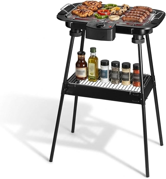 Electric Grill Outdoor Indoor Cooking,Smokeless BBQ,Portable Removeable Stand Grill, (YD301 Upgrade)
