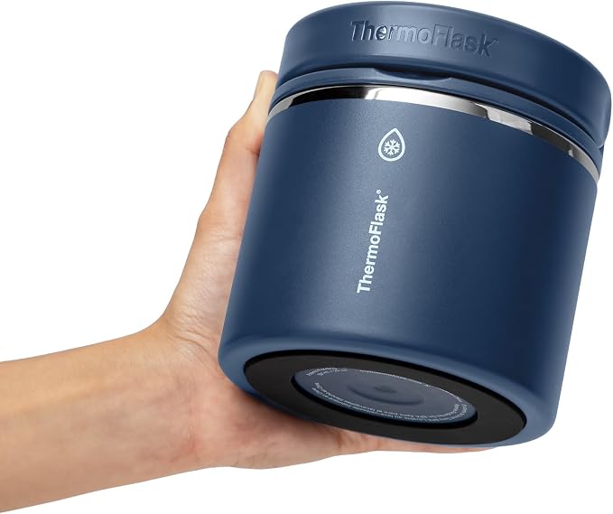 ThermoFlask Insulated Food Jar with Leakproof Lid (20 oz, Navy) - Stainless Steel Food Containers for Hot & Cold Meals, Lunch, Soup & Snacks
