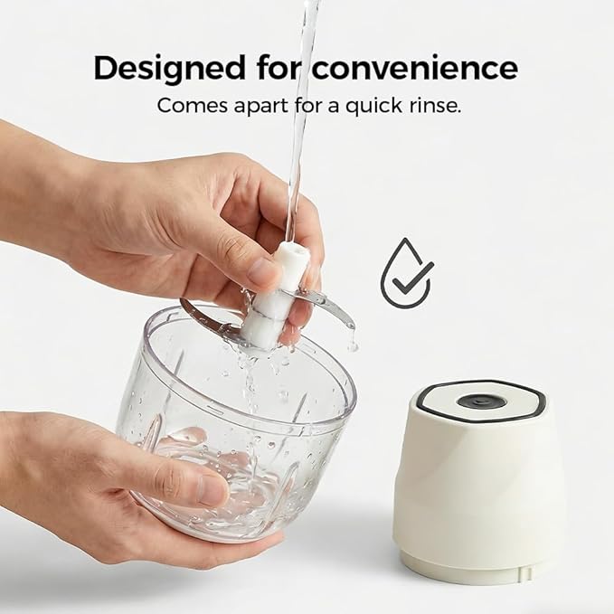 Electric Garlic Chopper, 2026 Upgraded Food Processor, USB Rechargeable Portable Wireless Veggie Chopper with 6 Stainless Steel Blades for Garlic, Onion, Chili, Nuts and Meat (blue)