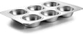 LIANYU 6 Cup Muffin Cupcake Pan, Stainless Steel Muffin Tin Mold for Baking Cup Cake, Brownie, Regular Size Metal Muffin Baking Tray, Oven & Dishwasher Safe