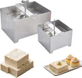 304 Stainless Steel Tofu Press,Cheese Press,Adjustable Paneer Maker with Drain Hole and Drip Tray,Tofu to Improve the Flavor and give Favorite Texture Everytime (12x16x9cm)