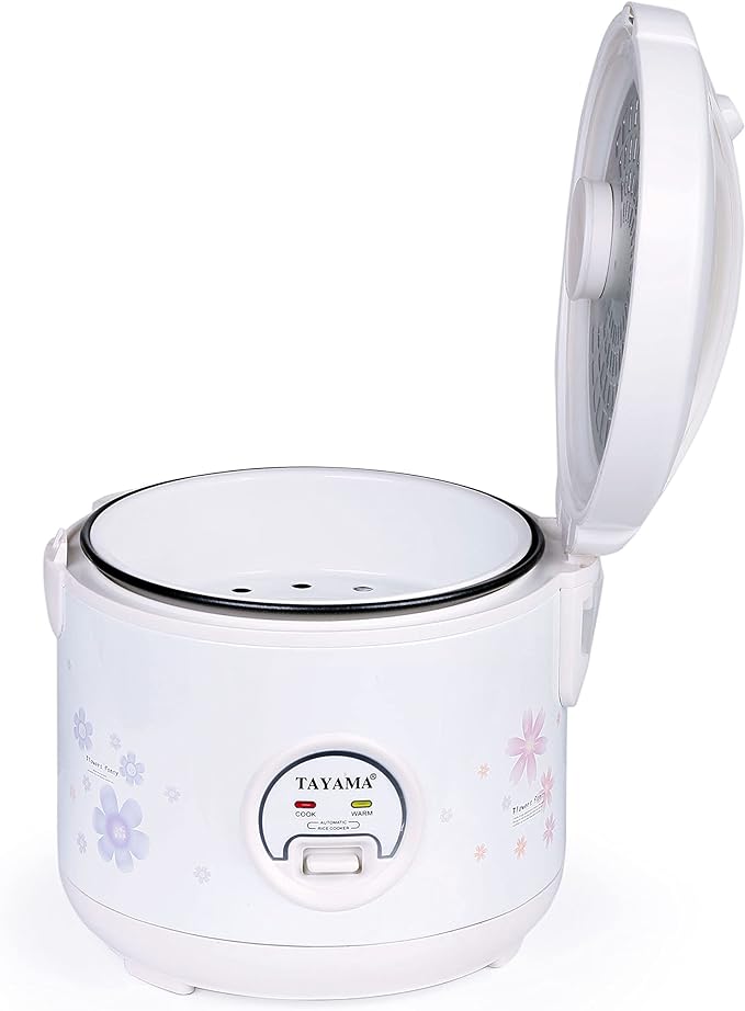 TAYAMA Automatic Rice Cooker & Food Steamer 8 Cup, White (TRC-08RS)