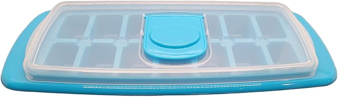 Handy Housewares Anti-Spill 14-Cubes Covered Ice Cube Tray with Easy Flip and Fill Lid (3-pack)