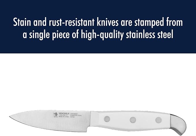 HENCKELS Statement Razor-Sharp 15-Piece White Handle Knife Set with Block, German Engineered Knife Informed by over 100 Years of Mastery