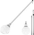 Stainless Steel Pizza Turning Peel 9-Inch, HaSteeL Round Pizza Turner Paddle, Perfortaed Pizza Spinner Spatula with Long Detachable Handle, Dishwasher & Oven Safe