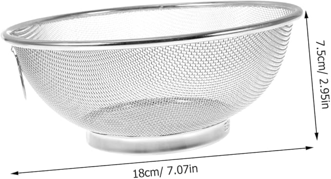 Cabilock Stainless Steel Washing Basket Multi-functional Kitchen Drain Colander for Fruits Vegetables and Rice Deform-resistant Easy to Clean