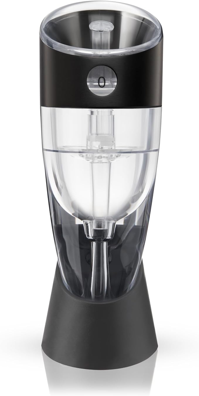Innovine Wine Aerator, Instant Decanter with Adjustable Dial to Custom Aeration, Enhance Flavor, Smooth Pour, Perfect for White and Red Wines, Home Bar Accessories, Set of 1, Graphite