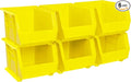 Akro-Mils 30239 AkroBins Plastic Storage Bins, Space-Saving Stackable Bins for Garage, Pantry, Craft Organization, 11-" x 8-" x 7-", Yellow, 6-Pack