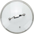 9 Inch Clear Glass Pot Lid for Frying Pan Replacement Cover Can Withstand 356°F (180℃) with Stainless Steel Arch Bridge Handle,Bright Silver