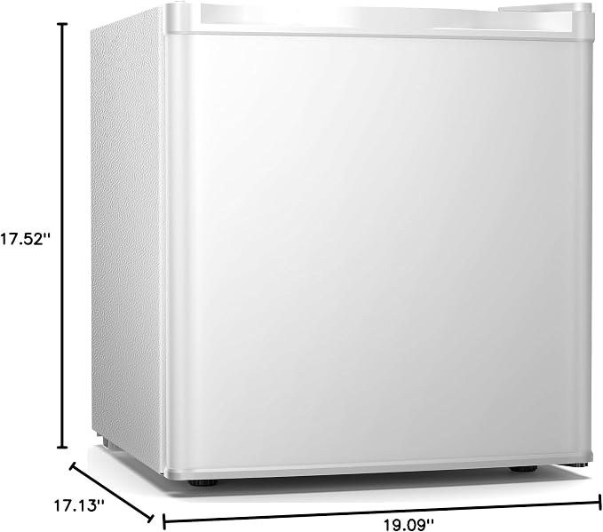 Antarctic Star 1.7 Cu.Ft Compact Refrigerator with Freezer,Adjustable Thermostat,Removable Glass Shelf,Single Reversible Door Mini Fridge for Bedroom,Office,Dorm,White