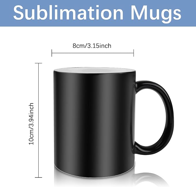 24 PACK 11 oz sublimation color changing mug with boxes Black round handle tazas para 11oz ounce coffee cups for sublimation mug blanks bulk products
