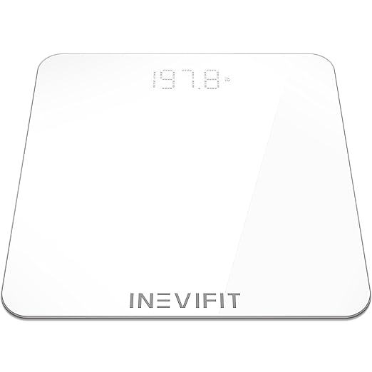 INEVIFIT Bathroom Scale, Highly Accurate Digital Bathroom Body Scale, Measures Weight up to 400 lbs. Includes Batteries