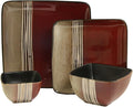 Elama Downtown Loft 16 Piece Double Bowl Stoneware Dinnerware Set with Service for 4