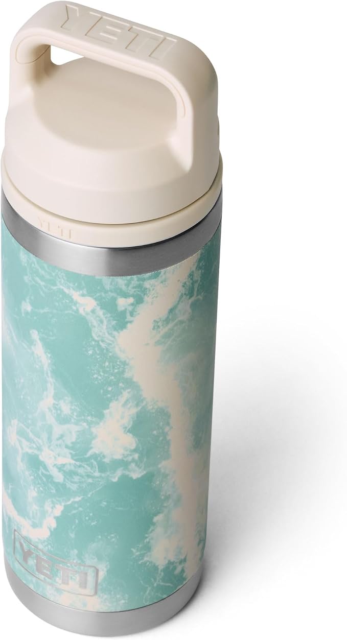 YETI Rambler 18 oz Bottle, Leakproof, Vacuum Insulated, Stainless Steel with Chug Cap, Sea View