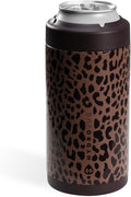HydroJug Tall Can Cooler 16 oz, Stainless Steel Can Holder, Brown Leopard