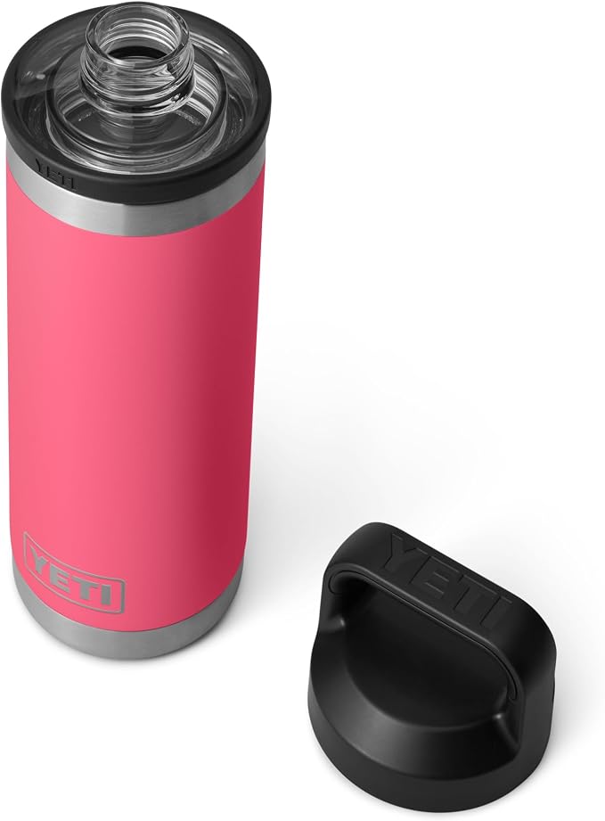 YETI Rambler 18 oz Bottle, Leakproof, Vacuum Insulated, Stainless Steel with Chug Cap, Tropical Pink