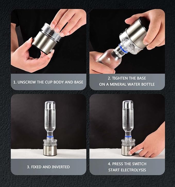 Hydrogen Water Bottle Generator,Portable Hydrogen Water Ionizer Machine, Hydrogen Water Pitcher with New PEM/SPE Technology,Hydrogen Rich Water Glass Health Cup for Home Travel(420ML)